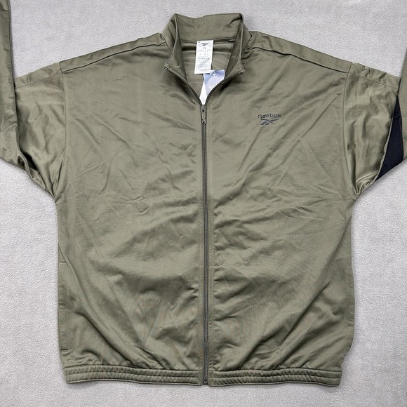 NEW Reebok Identity Vector Knit Track Jacket Men's‎ XL Army Green Full Zip - Picture 9 of 16